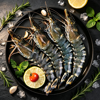 Large Size Black Tiger Shrimp for Western Cuisine 500g