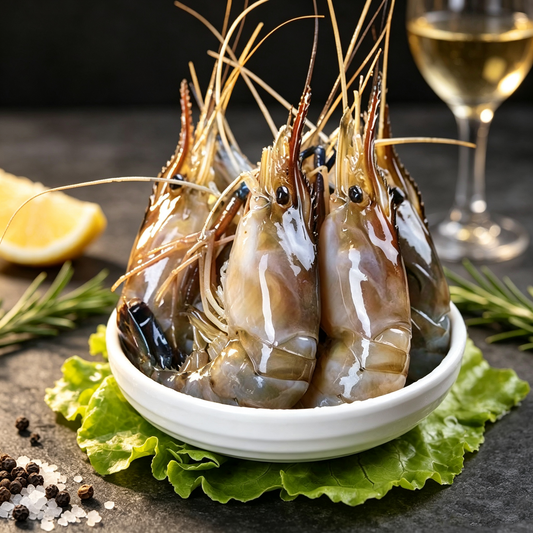 Large Size Raw Frozen Giant Freshwater Prawns 500g