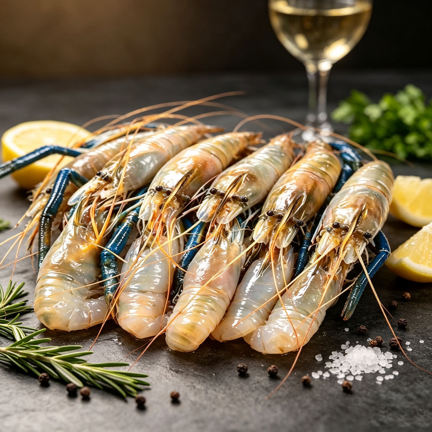 Large Size Raw Frozen Giant Freshwater Prawns 500g