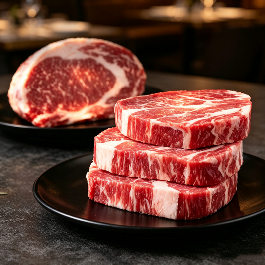 AU 517 Factory Marbled Raw Chuck Eye Roll Beef 1KG